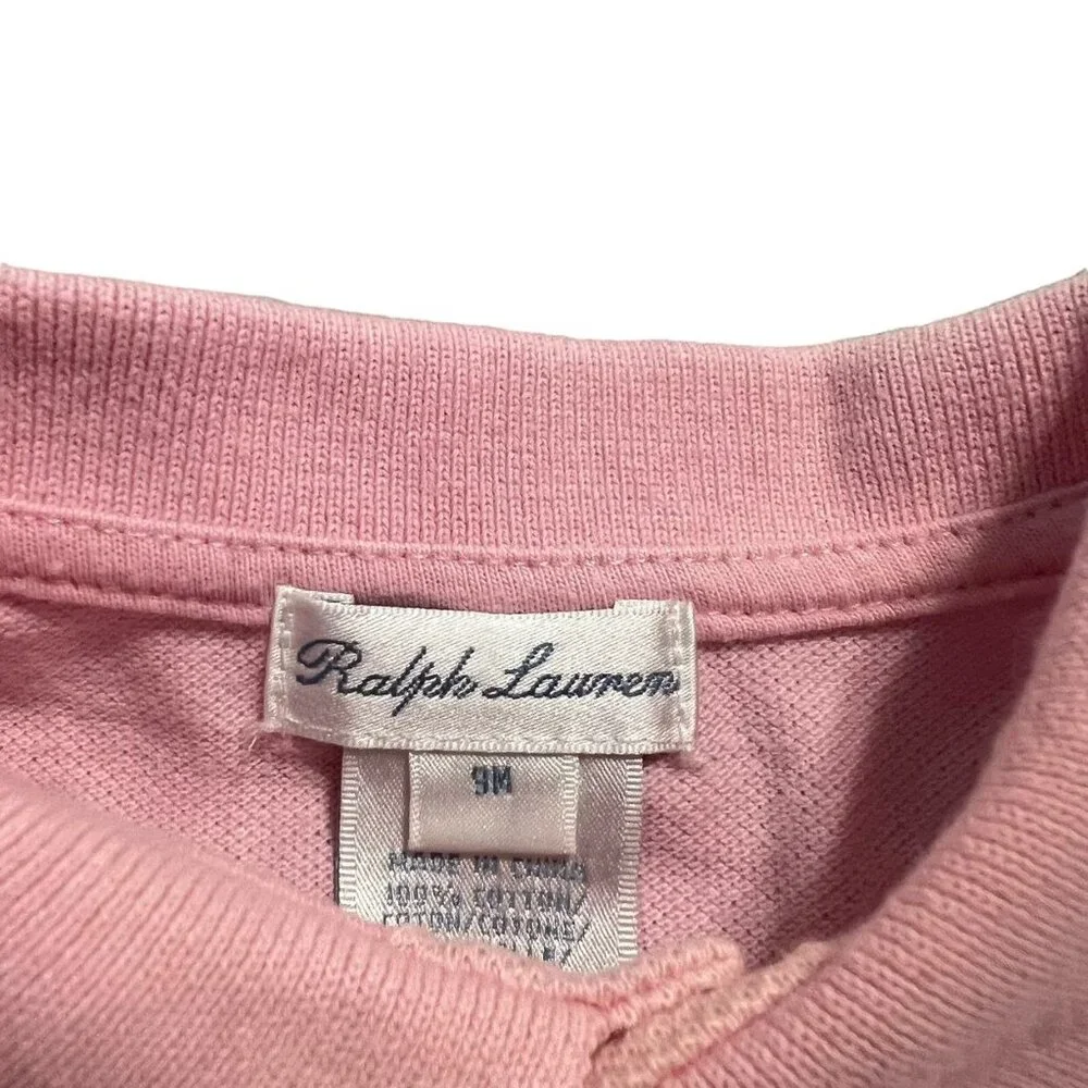 Ralph Lauren 9m Pink Pleated Hem Polo Dress